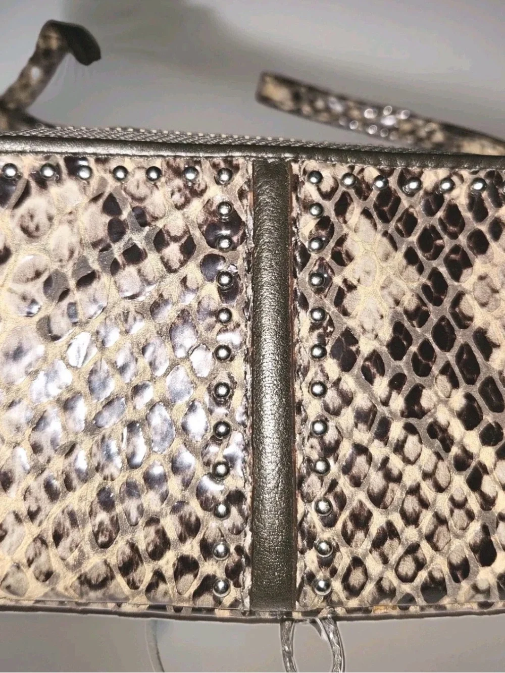 Brighton Snake-Print Leather Wristlet & Crossbody - Brown/Beige